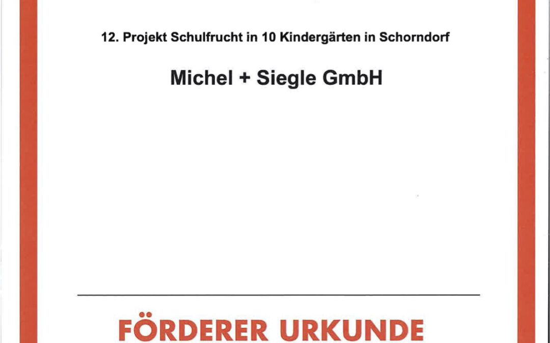 Schulfrucht in 10 Kindergärten in Schorndorf